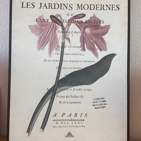 tre print bilde (ikke papir) Les Jardines Modernes med nydelig Rammet Artlink