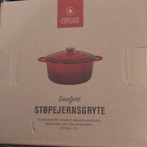 Emaljert Støpejernsgryte