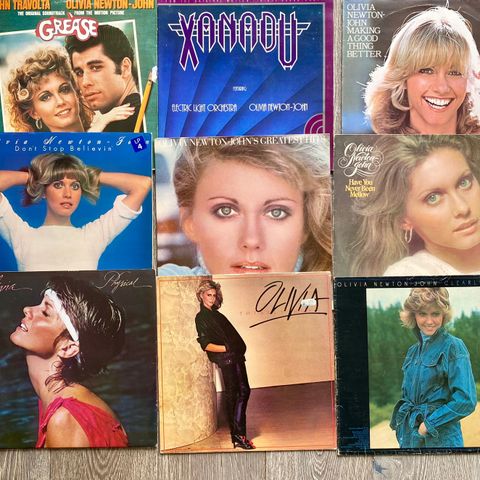 9 Olivia Newton John Lp plater selges samlet 100,-