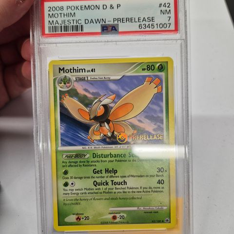 Mothim 42/100 Prerelease stamp PSA 7