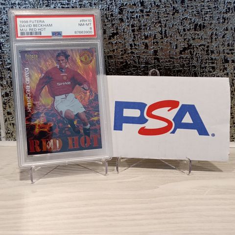 FotballKort Futera Limited Edition Red Hot David Beckham PSA #8