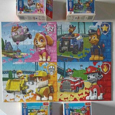 Puslespill Paw Patrol 4 stk