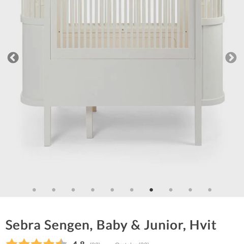 Sebra Kili baby- og juniorseng HVIT