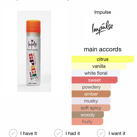 Spice Girls Impulse Bodyspray