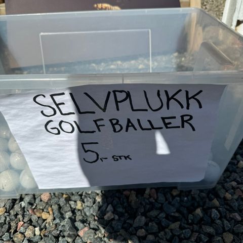 Brukte golfballer selges 5 kr pr stk