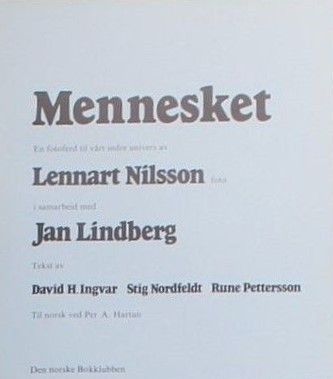 Lennart Nilsson/Jan Lindberg -Mennesket - En fotoferd til vårt indre univers