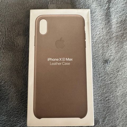 iPhone Xs Max Leather Case Taupe - Skinndeksel