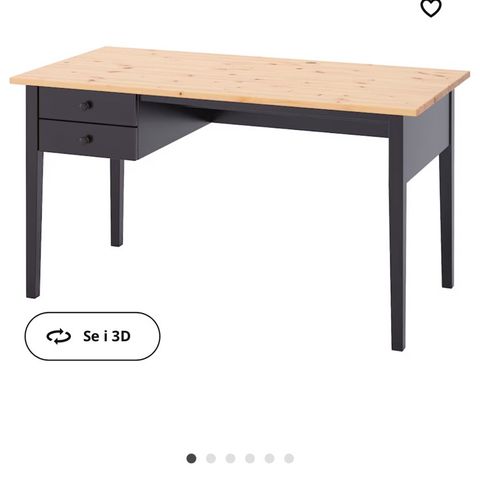 Arbeidsbord, svart, 140x70 cm far IKEA