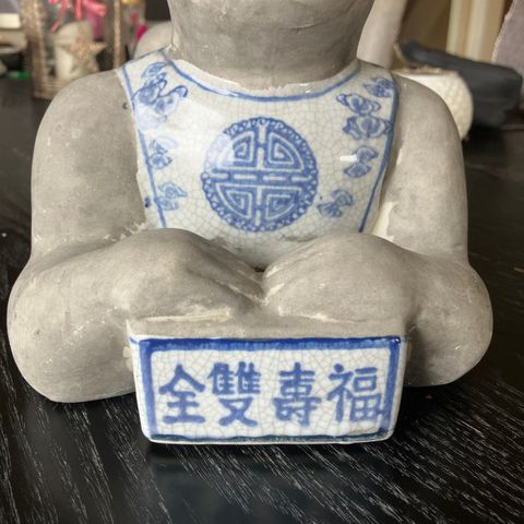 Kinesisk figur 35 cm, 2,4 kg (søk:opium pillow Chinese boy)