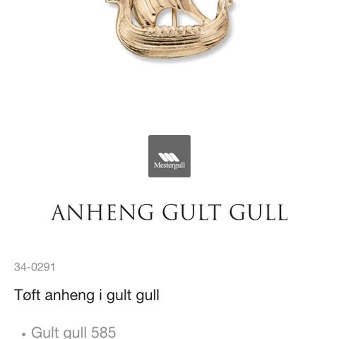 Kjede og anheng 14 karat gull