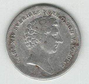 1/8  Rigsdaler Specie Karl XIV Johan 1832,