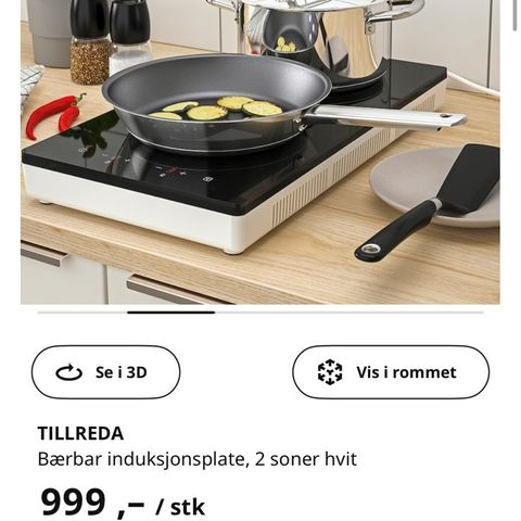 Ønsker å kjøpe TILLREDA bærbar induksjonsplate IKEA