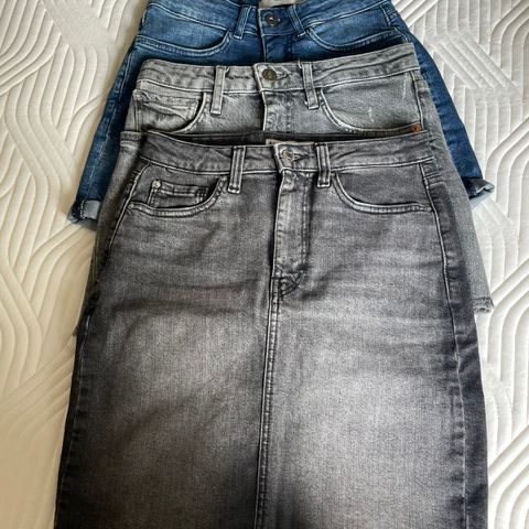 Denim skjørt og 2 shortser