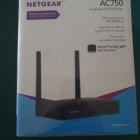 Netgear AC750 Dual Band WiFi Router (model no. R6020)