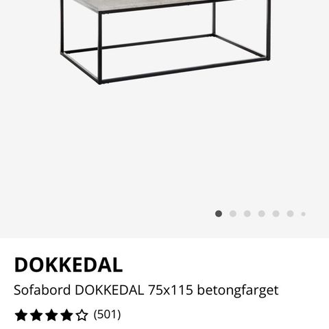 Platetopp til dokkedal sofabord