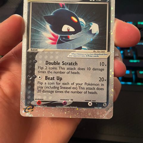 Pokemon kort - Sneasel ex - 103/109 - Ultra-Rare