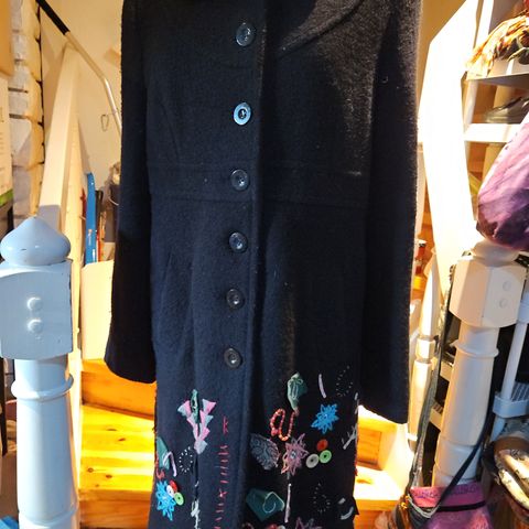 Desigual long warm jacket coat spanish size 46