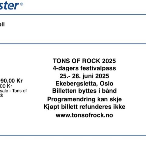 Tons of Rock 2025