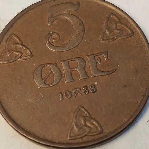 5 ører fra 1938 til salgs