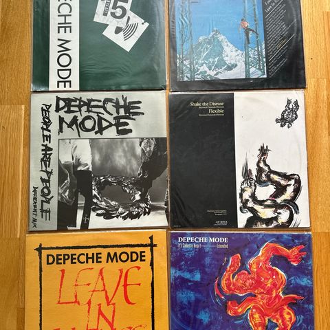 Pakke m/ 6 rare Depeche Mode maxi-singler Vinyl, 12", 45 RPM