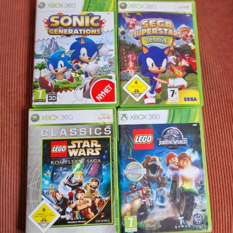 Lego og Sonic Xbox 360 spill