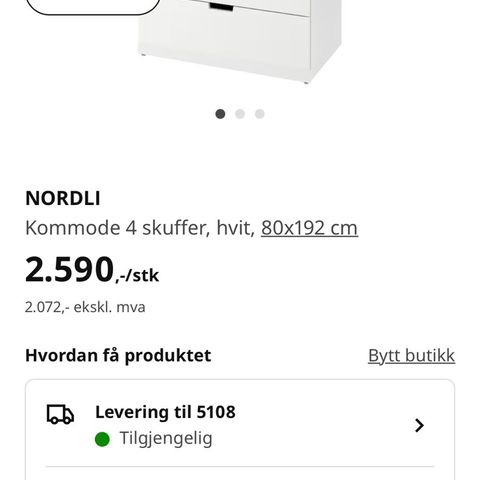 Sort NORDLI kommode