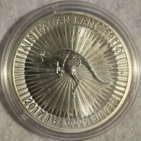 2017, Silver Kangaroo, 1 oz, 9999 sølv.