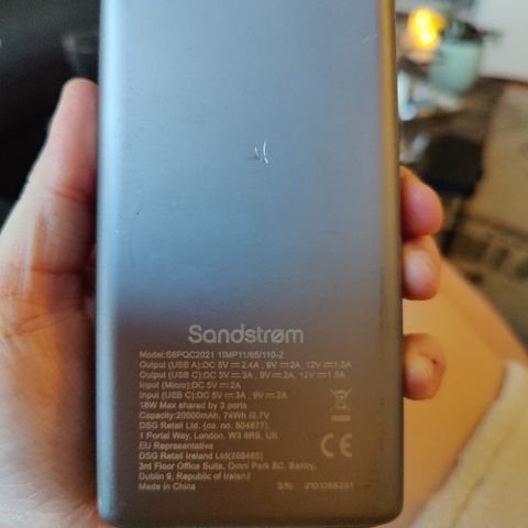 powerbanker med minimum 20000mAh selges