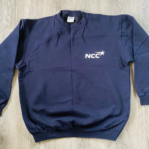 Genser blå NCC logo arbeidstøy ubrukt blå XL
