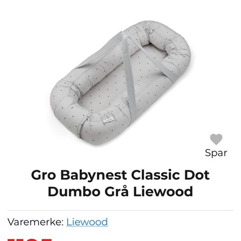 Gro Babynest Classic Dot Dumbo Grå Liewood