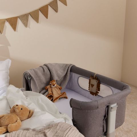 Moweo Bedside Crib Large, Grå