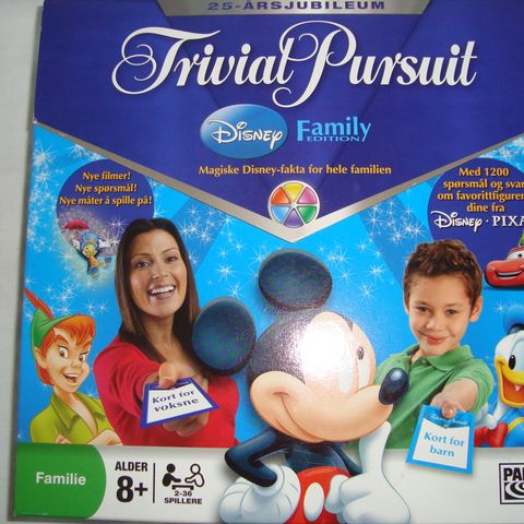 Brettspill for hele familien. Jubileumsutgave fra Disney. Trivial Pursuit,