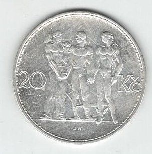 20 Kc (Korun) Tsjekkoslovakia 1933. 700S.