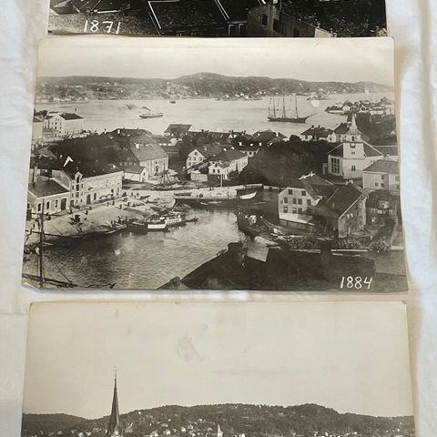 Arendal - tre store fotografier: 1871, 1884 og ca 1970