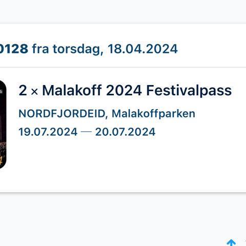 Festival pass  2  dagers, Malakoff