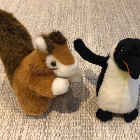 Ekorn og Pingvinbaby bamse