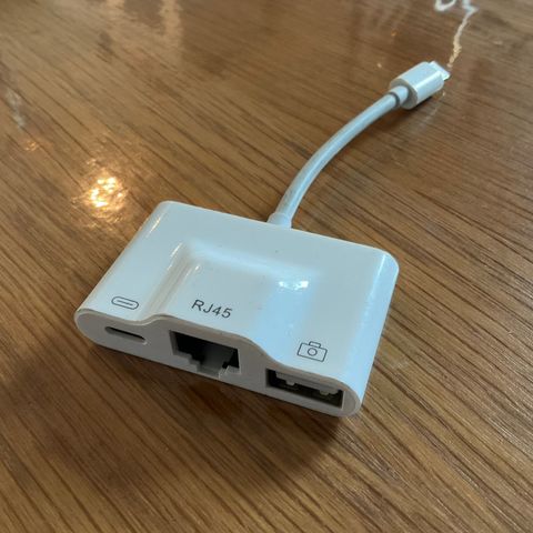 Lightning til USB-A og ethernet RJ45 adapter