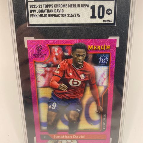 Jonathan David 2021-22 Topps Merlin Chrome Pink Mojo Refractor 275 SGC 10