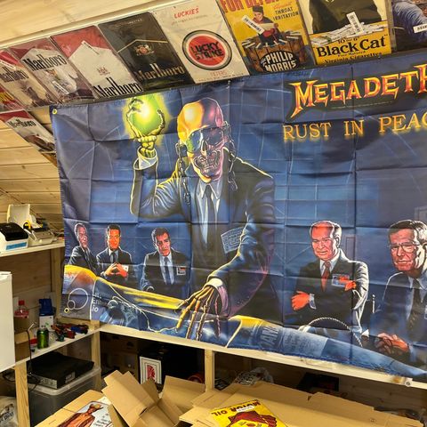 Megadeth : Rust In Peace. Dekor Flagg For Innvendig Vegg 85X150 cm. Bar, Dekor
