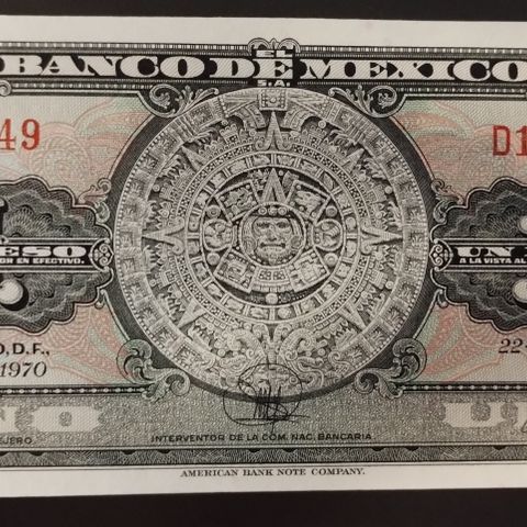 Mexico 1 peso 1970 UNC NY PRIS