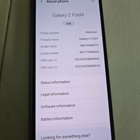 Samsung Galaxy Fold z4 256GB Gray Green.