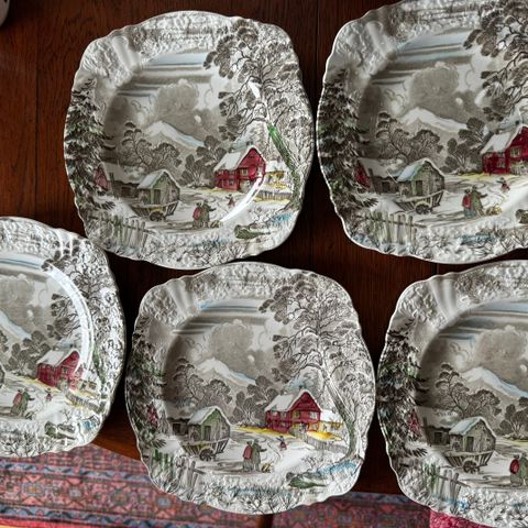 5 stk J & G Meakin England English Staffordshire tallerkner