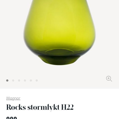 Rocks stormlykt/vase 22 cm grønn