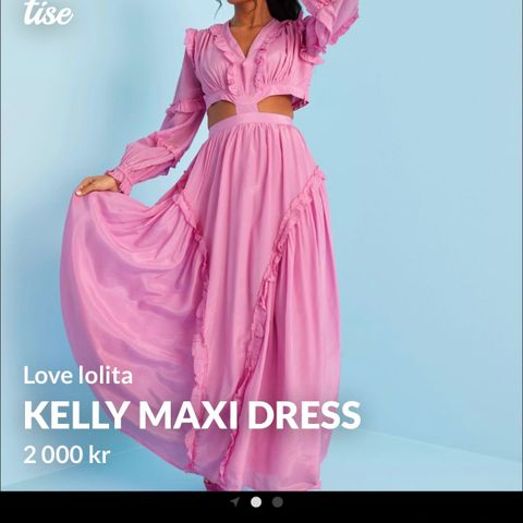 Rosa maxikjole fra Love Lolita selges