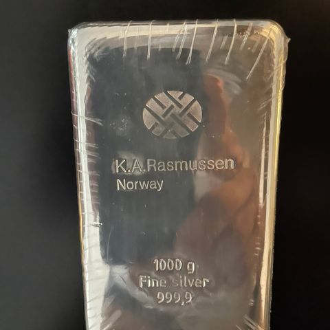 1kg K.A Rasmussen sølvbarre