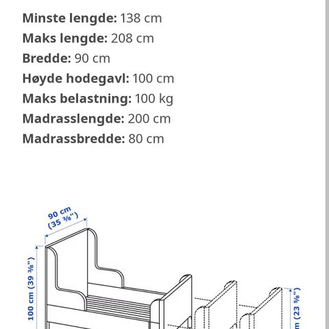 Ikea Busunge, uttrekkbar vokseseng