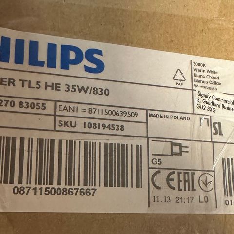 Philips TL5 HE 35W 830 - 145cm Lysrør