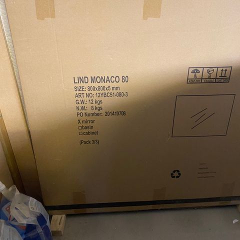 Baderomsspeil Lind Monaco 80cm x 80cm