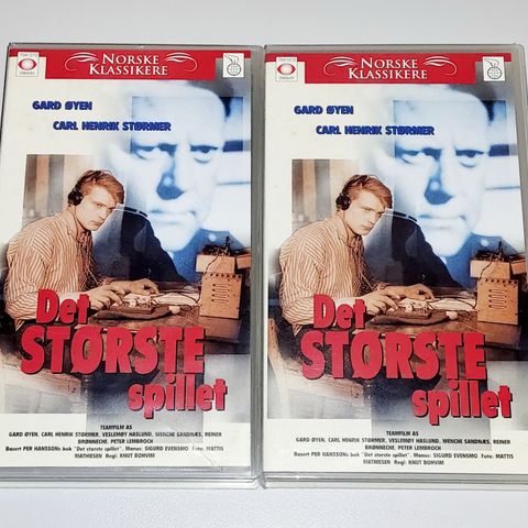 2 VHS SMALL BOK.NORSKE KLASSIKERE.DET STØRSTE SPILLET 1967.Sann historie.