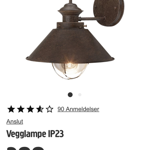 Vegglampe Anslut IP 23